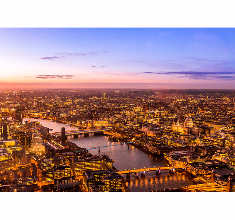 Fototapet camera de zi scena amurgului aerian din londra - TenStickers