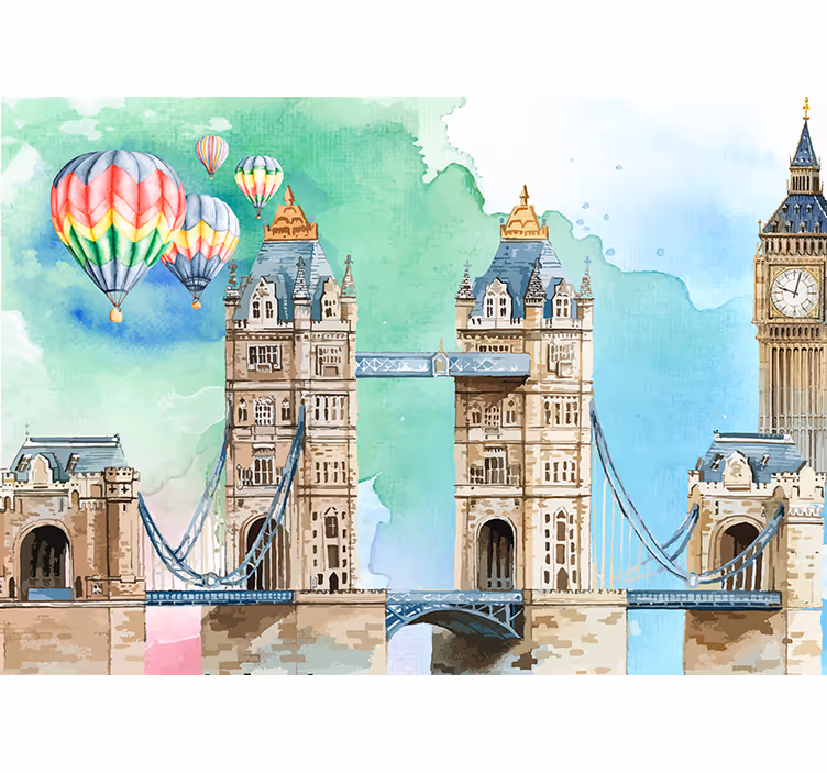 Balon peste podul turnului londra picturi murale - TenStickers
