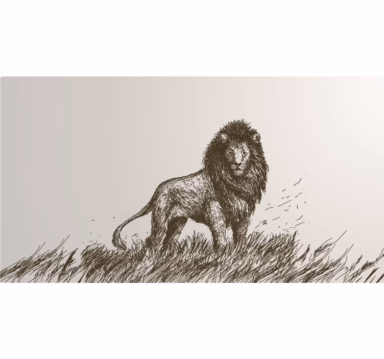 Fototapet african cu leu realist - TenStickers