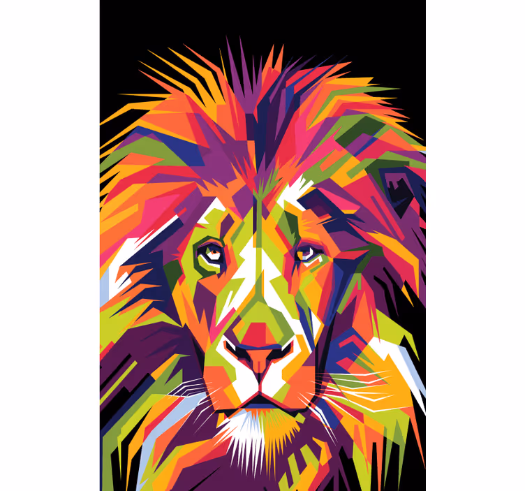 Fototapet african leu colorat - TenStickers