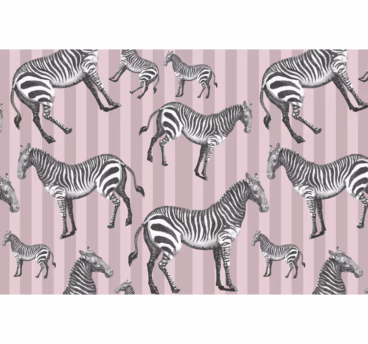 Fototapet african cu ilustrație vintage de zebră - TenStickers