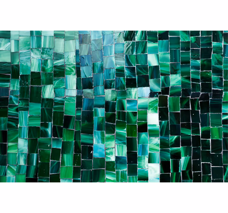 Fototapet baie mozaic verde în degrade - TenStickers