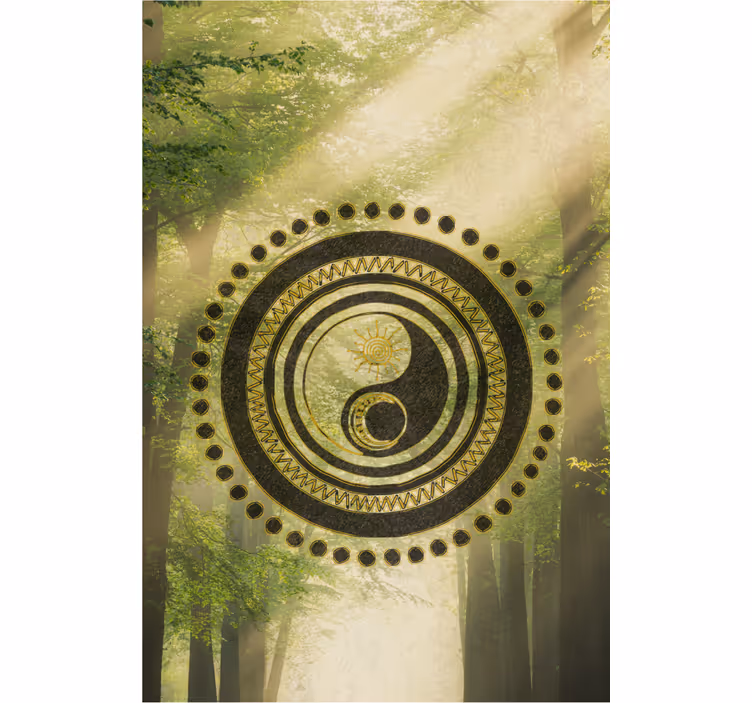 Fototapet baie semn zen liniștit în pădure - TenStickers