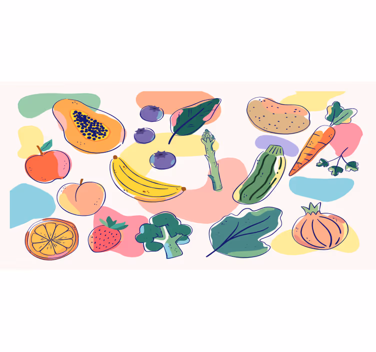Fototapet bucătărie fructe colorate - TenStickers