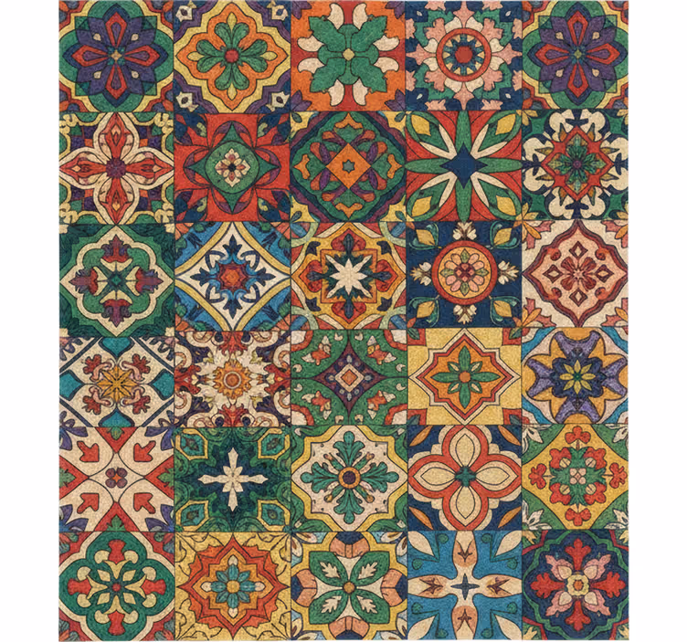 Fototapet bucătărie design plăci colorate - TenStickers