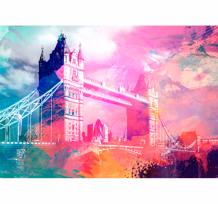 Fototapet Londra silueta pod colorată - TenStickers