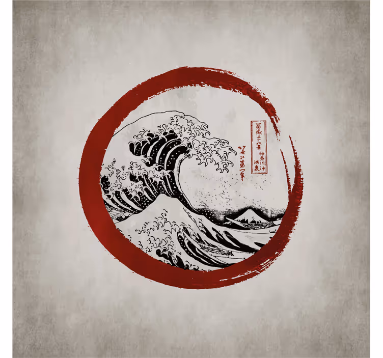 Fototapet bej valul mare din kanagawa - TenStickers