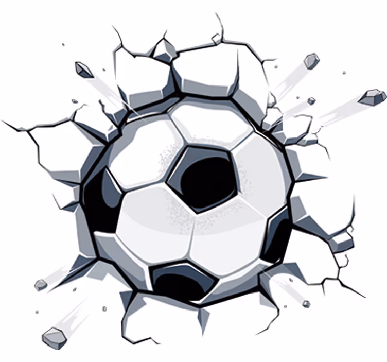 Fototapet alb vinil 3d fotbal pentru copii - TenStickers