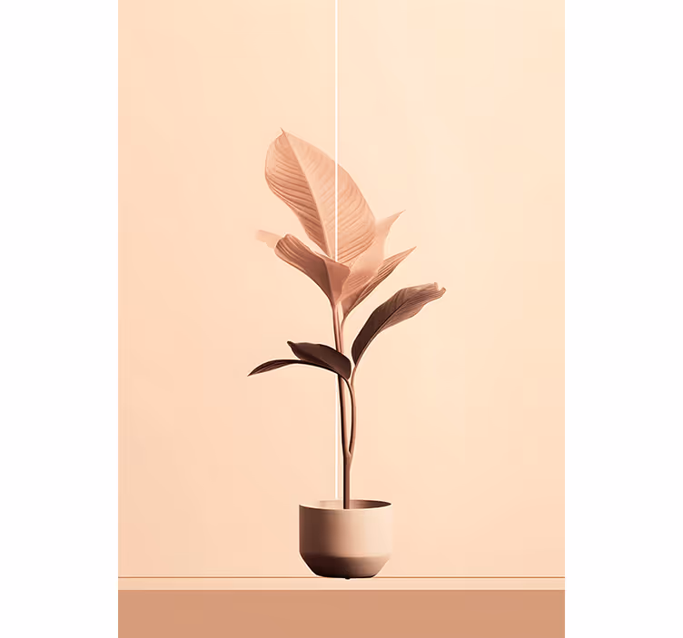 Fototapet bej plantă verticală în nuanțe de bej - TenStickers