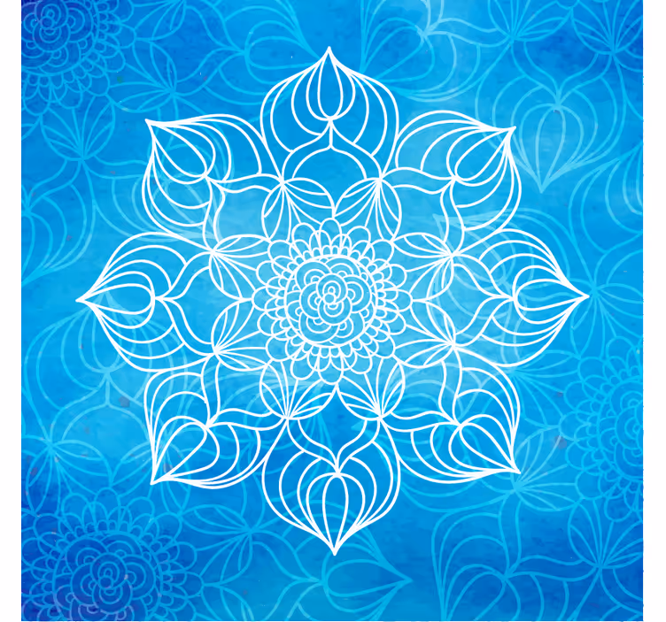 Fototapet albastru mandala cu stropi de vopsea - TenStickers