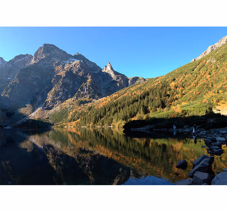 Fototapet verde lacul morskie oko primăvara - TenStickers
