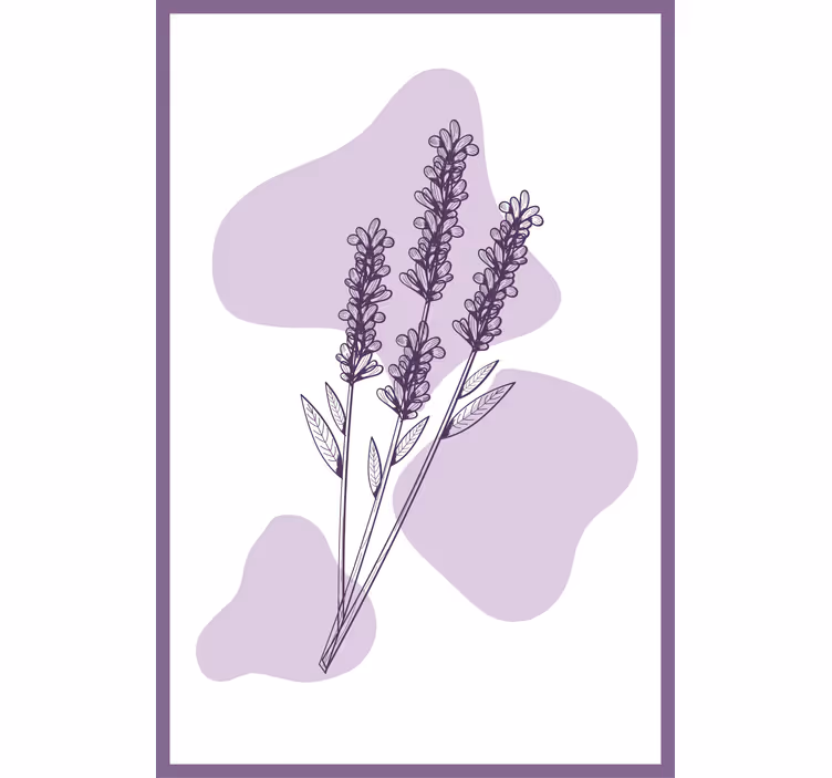 Fototapet violet cu desen de lavandă - TenStickers