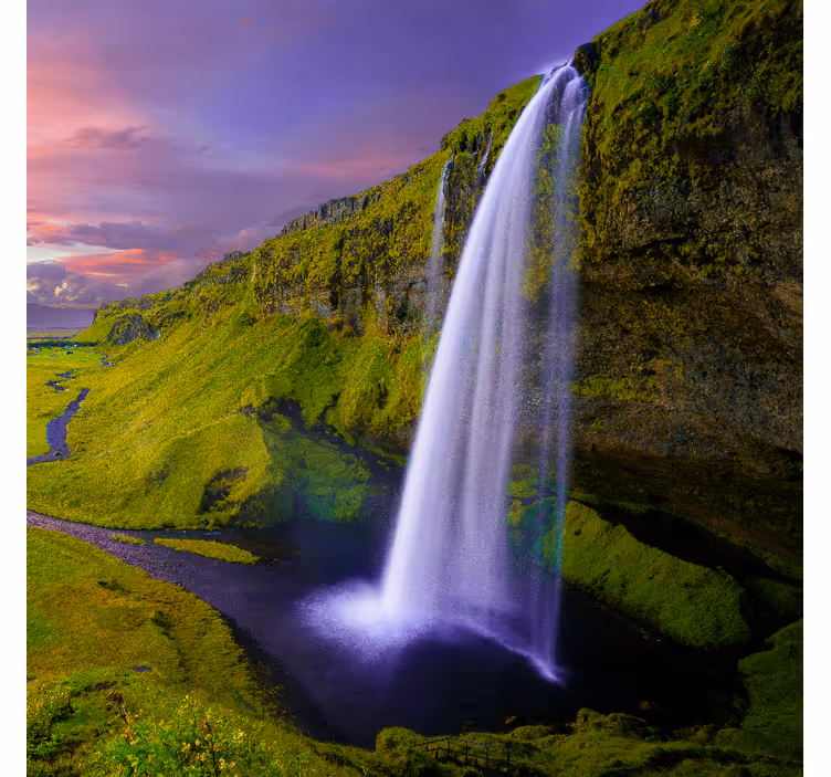 Fototapet bilete munți cu cascada - TenStickers