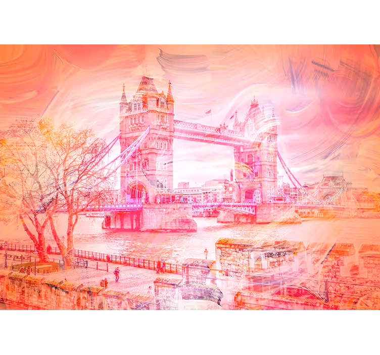 Watercolor bridge bridge london mural mural - TenStickers