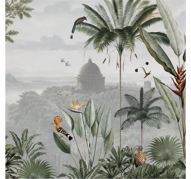 Fototapet natura vedere templu tropical - TenStickers
