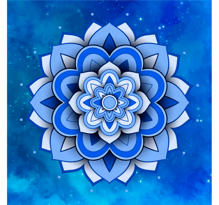 Fototapet albastru mandala florală albastră - TenStickers