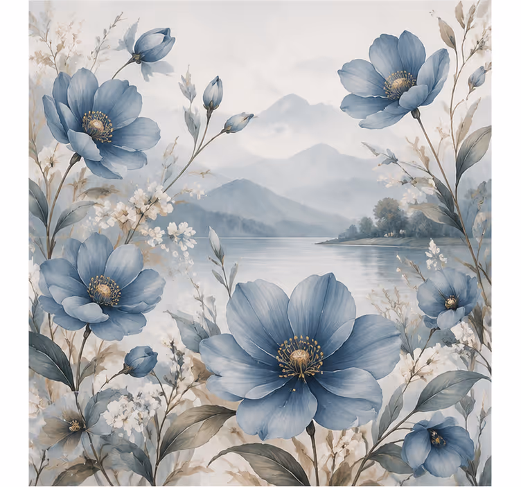 Fototapet natura floare albastră - TenStickers