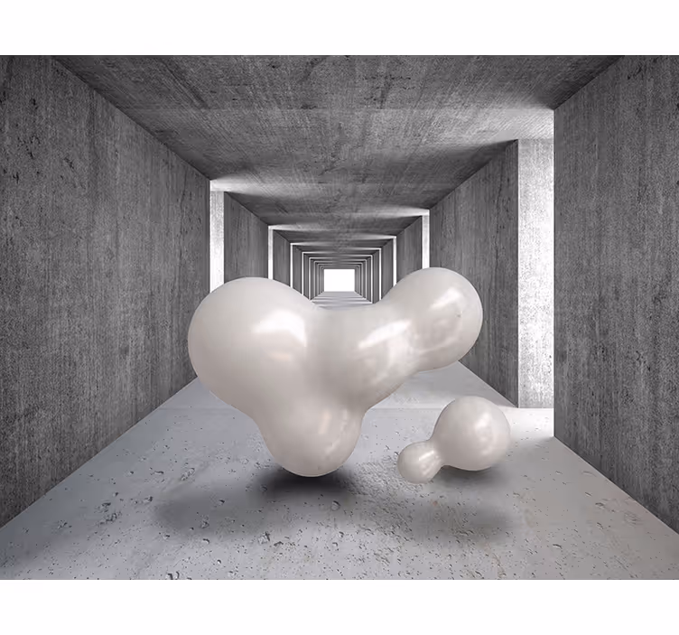 Baloane care plutesc prin tunel mural mural 3d - TenStickers