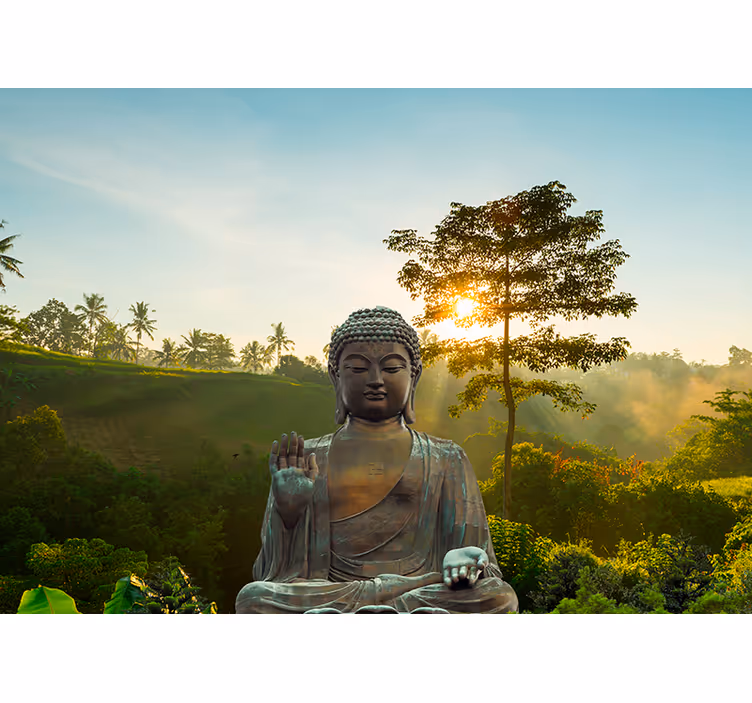 Buddha meditând în natură pictura murală de buddha - TenStickers
