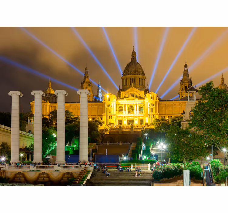 Palat montjuic noaptea murală murală - TenStickers