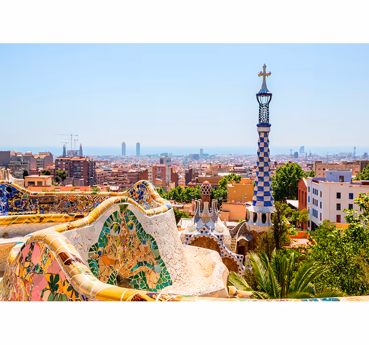 Vedere la mare la parcul güell barcelona mural - TenStickers