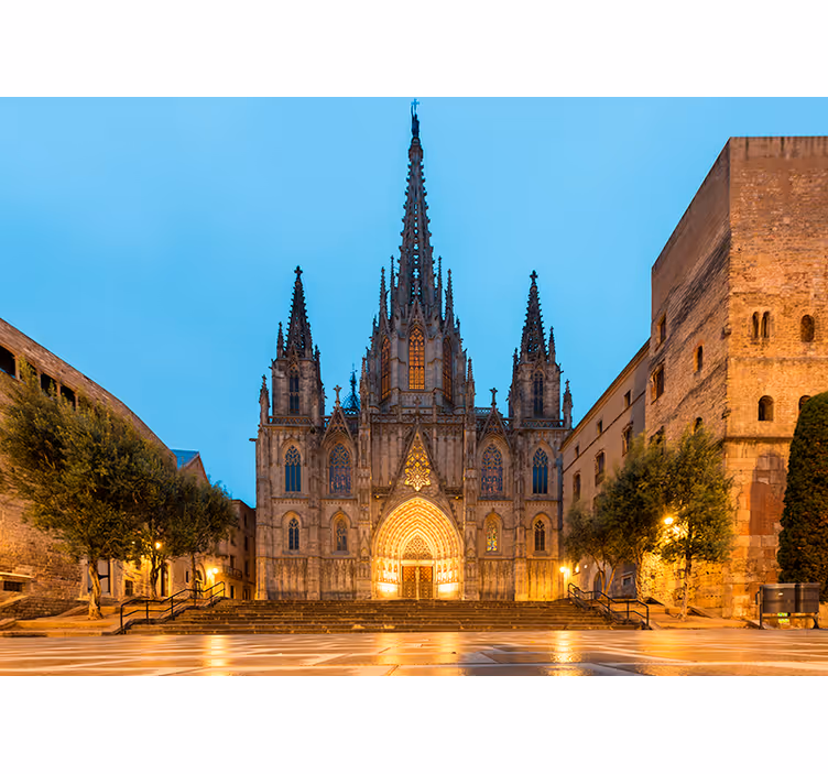 Catedrala murală barcelona oraș mural - TenStickers