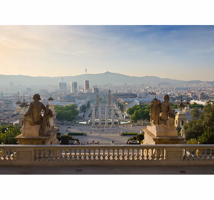 Barcelona fantana montjuic oraș mural mural - TenStickers