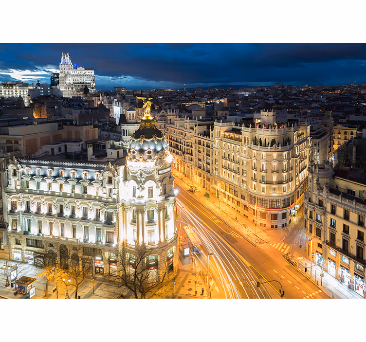 Pictură murală madrid gran via city - TenStickers