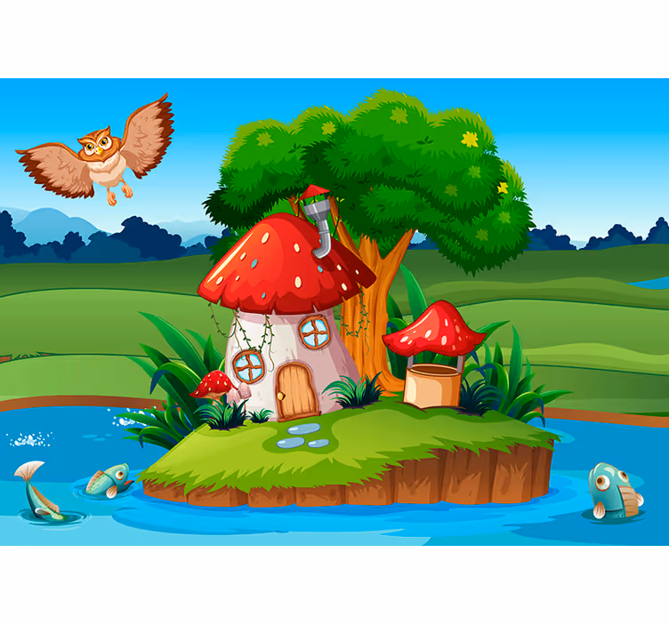 Mura owl's home nursery mural - TenStickers