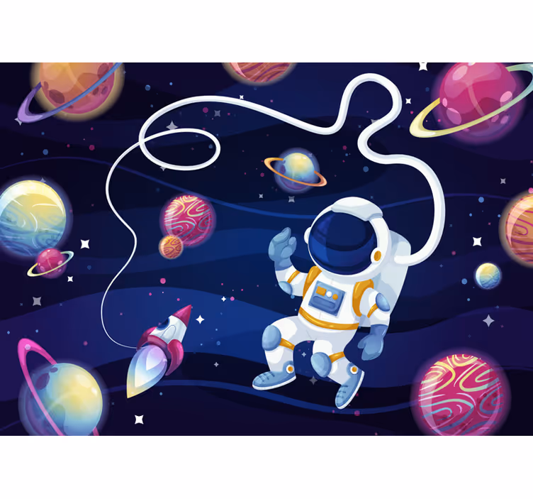 Copii picturi astronaut în spațiu - TenStickers