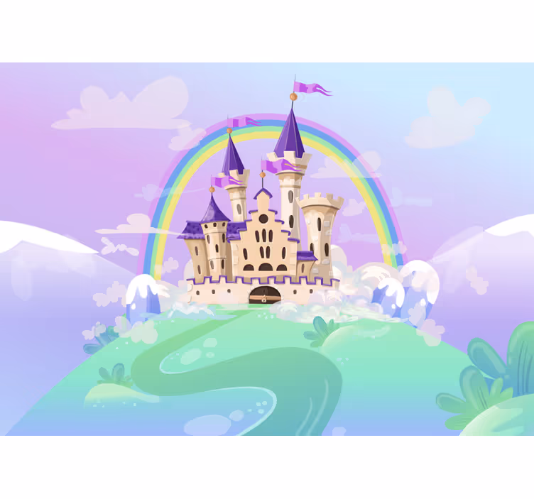 Picturi murale pentru copii castelul prințesei - TenStickers