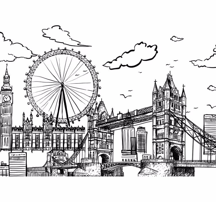 Desen mural din londra - TenStickers