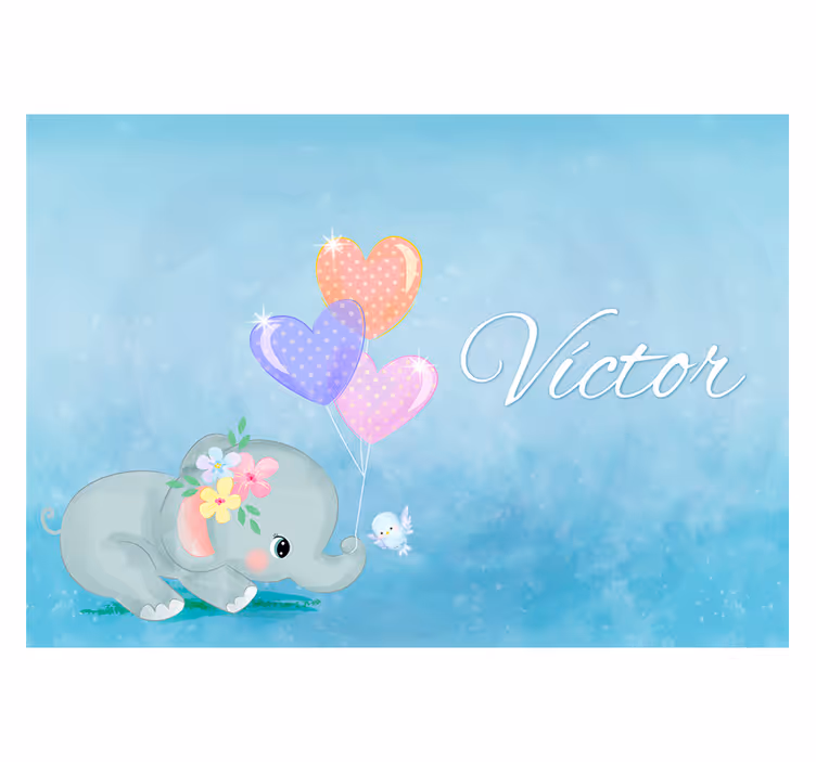 Murală personalizată pentru copii pe elefant pentru copii - TenStickers
