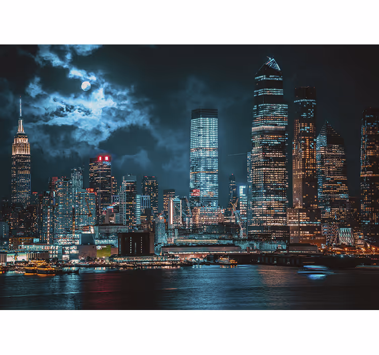 Fototapet new york peisaj urban nocturn - TenStickers