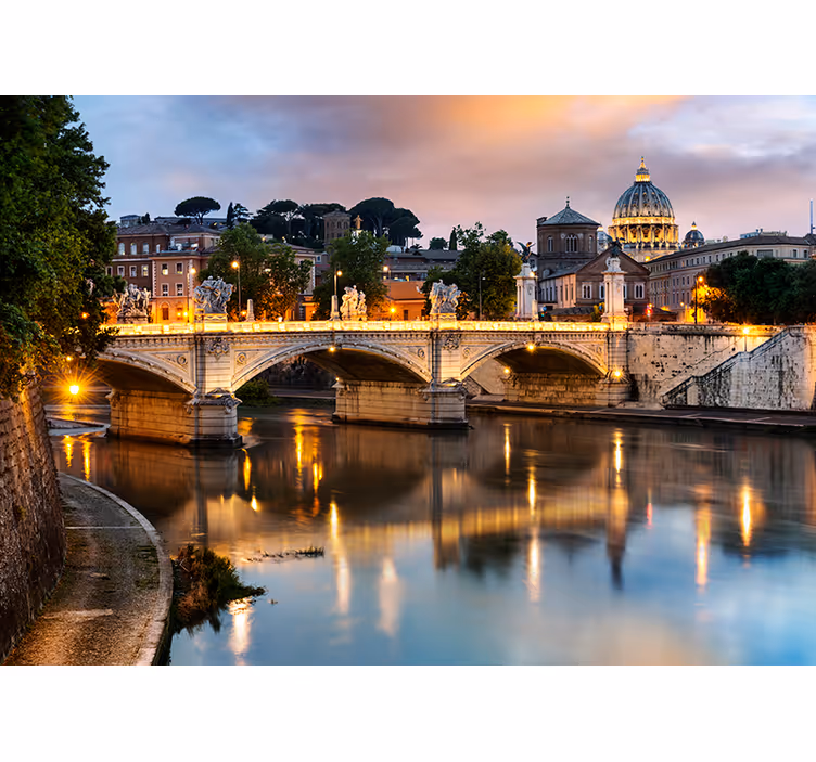 Vedere la roma din teverele murale - TenStickers