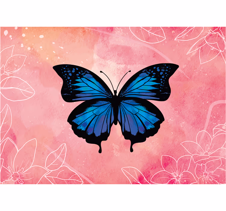 Pictură murală de fluture frumoasă și colorată - TenStickers