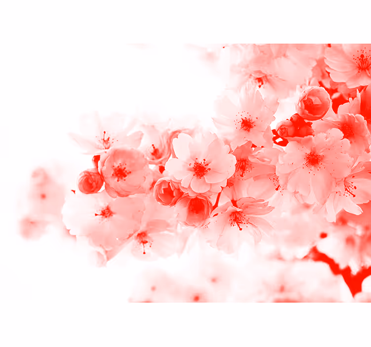 Tapet de flori abstracte cu copac floral - TenStickers