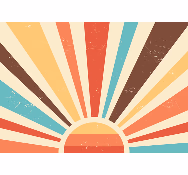 Abstract fotomural apus de soare vintage - TenStickers