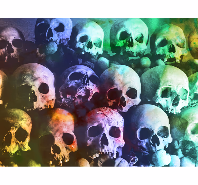 Fototapet artă urbană cranii și culoare - TenStickers