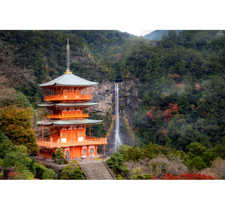 Fototapet peisaje pagodă japoneză istorică - TenStickers