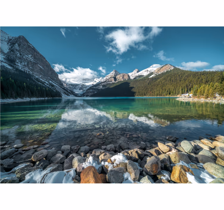 Fototapet peisaje ecoul lacului montan - TenStickers