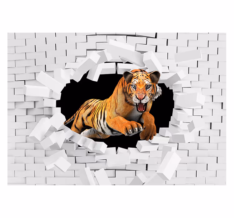 Mural de perete realist tigru 3d - TenStickers