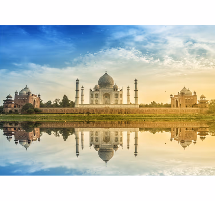 Fototapet de oraș imagine oglindă taj mahal - TenStickers