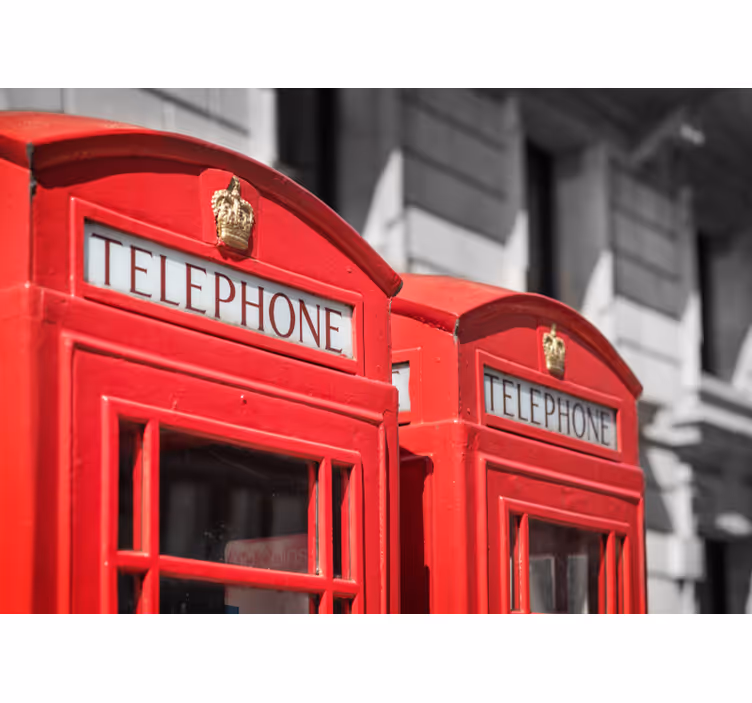 Fototapet Londra cabine telefonice roșii emblematice - TenStickers