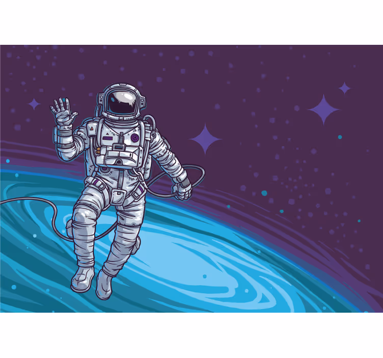 Spațiul fototapet astronaut plutind departe - TenStickers