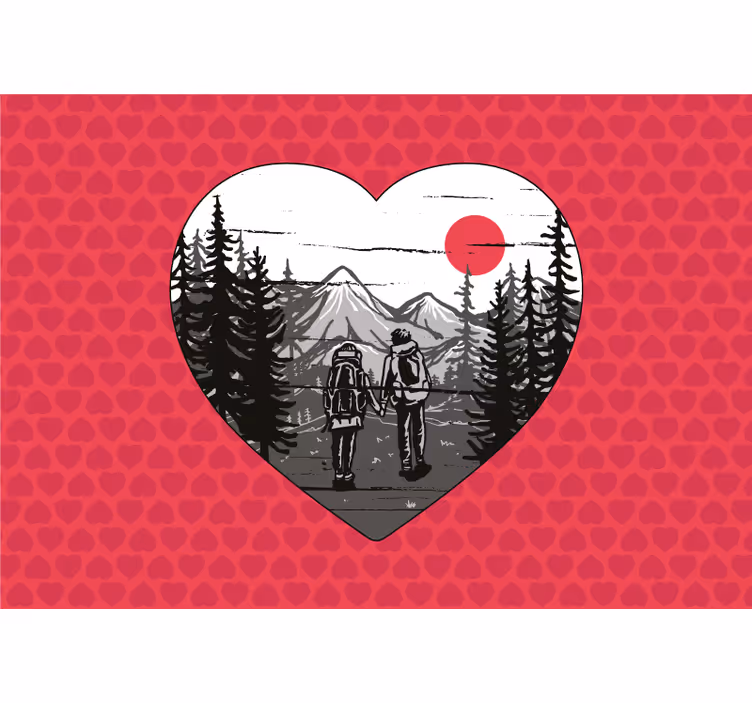 Fototapet dragoste aventură în inima muntelui - TenStickers