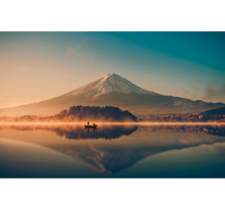 Fototapet peisaje reflecția muntelui fuji - TenStickers