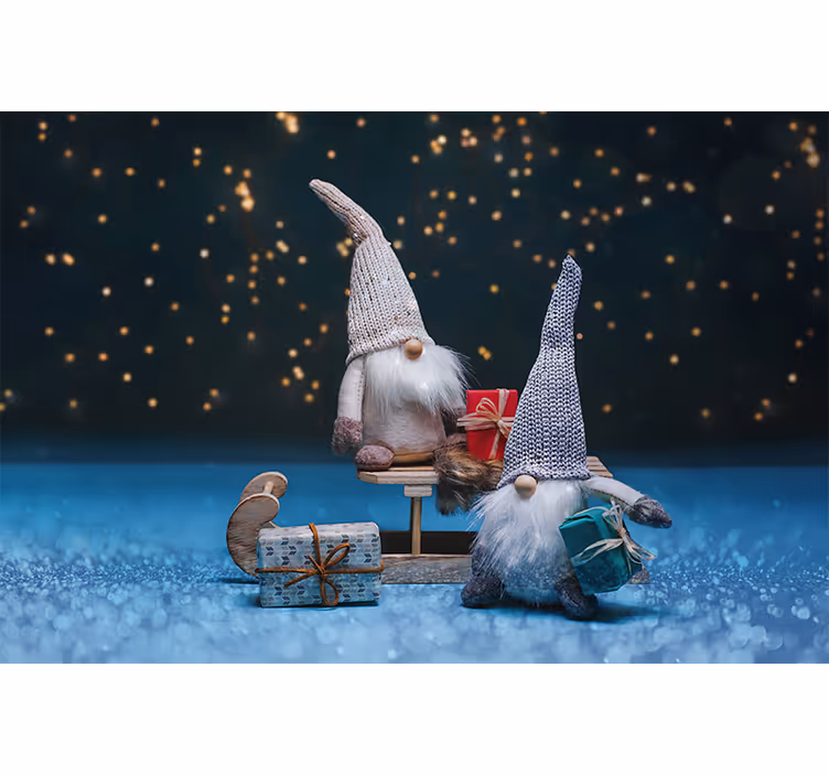 Crăciun fototapet sărbătoarea gnomilor festivi - TenStickers