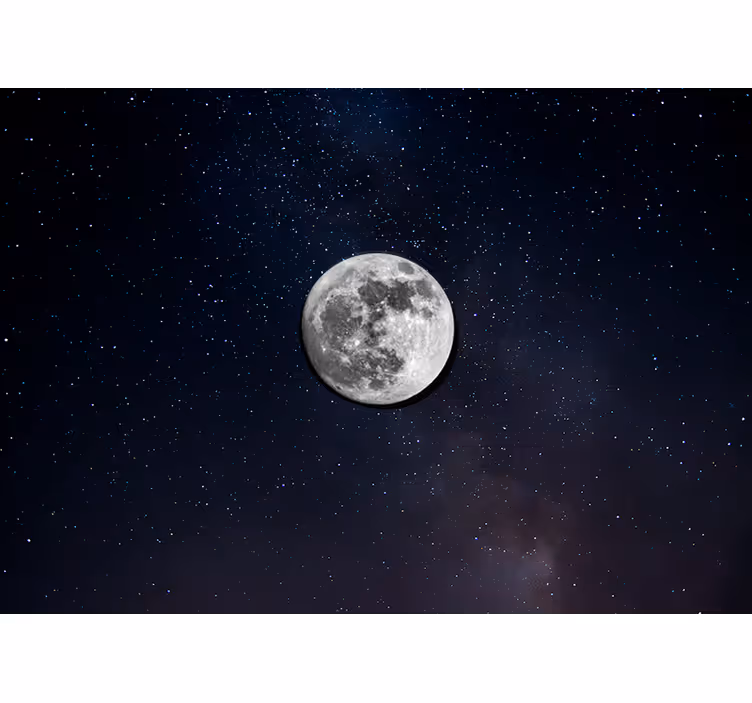 Luna cenușie în spațiul cosmic murală de perete - TenStickers