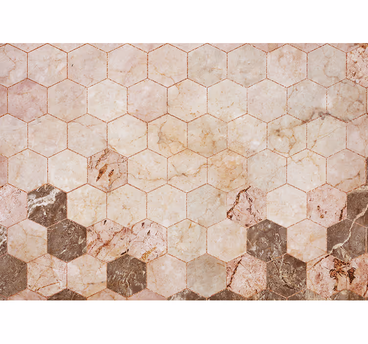 Mural de perete cu plăci hexagonale maro - TenStickers